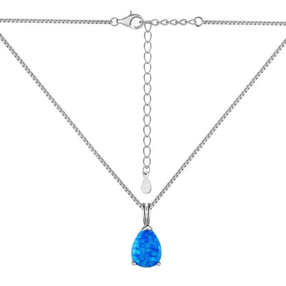 Blue Opal Teardrop Necklace