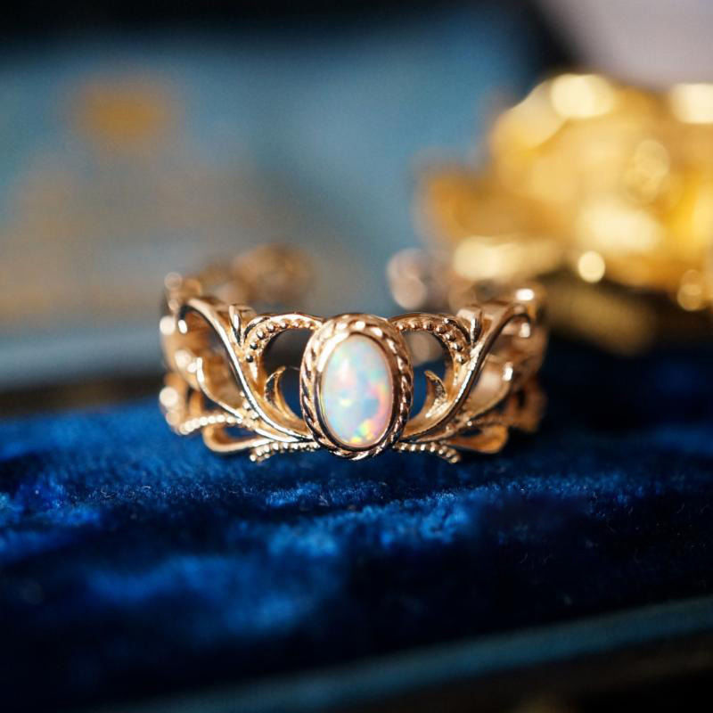 Fashionable Multi Fire Opal Ring | Trendy Colorful Opal Gemstone Ring | October Birthstone Gift for Her