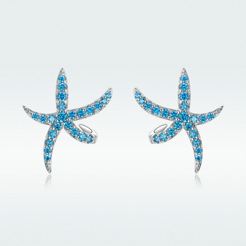Starfish Stud Earrings 925 Sterling Silver