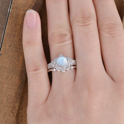 Minority Design Opal Ring | Unique Artistic Opal Gemstone Ring | October Birthstone Gift for Her