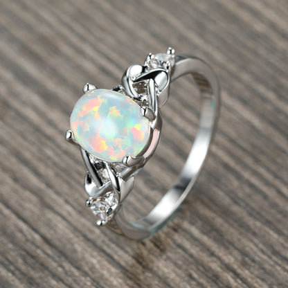 Opal Essence Ring in Sterling Silver | Pure Opal Gemstone Silver Ring | October Birthstone Gift for Her