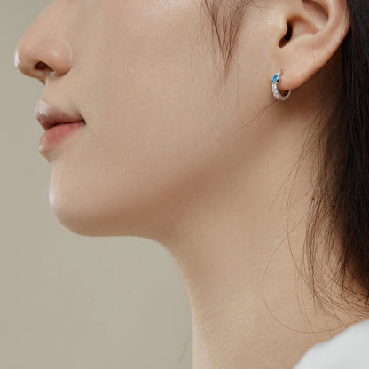 925 Sterling Silver Heart Hoop Earrings