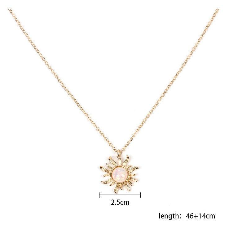 Gold Opal Sun Necklace