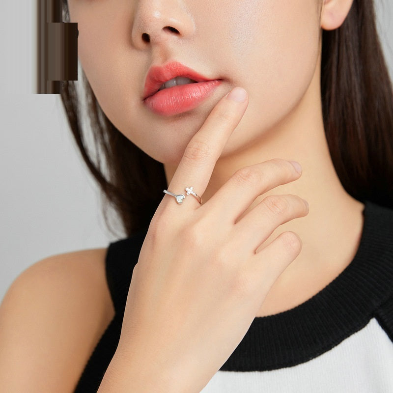Heart Opal Ring in Sterling Silver | Adjustable Opal Gemstone Ring | Valentine and Anniversary Gift for Her
