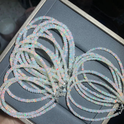 925 Silver Inlaid Natural Opal Faceted Bracelet