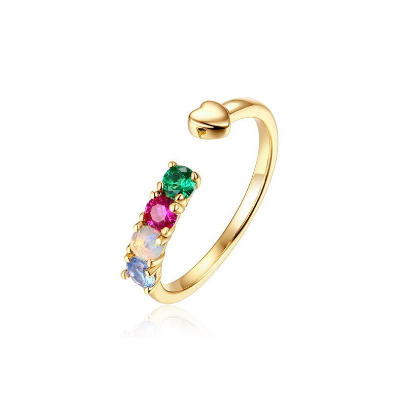 Natural Opal Stone Ring in 9K Gold | Genuine Opal Gemstone Gold Ring | October Birthstone Luxury Gift for Her