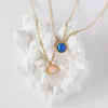 White-Blue Round Opal Necklace