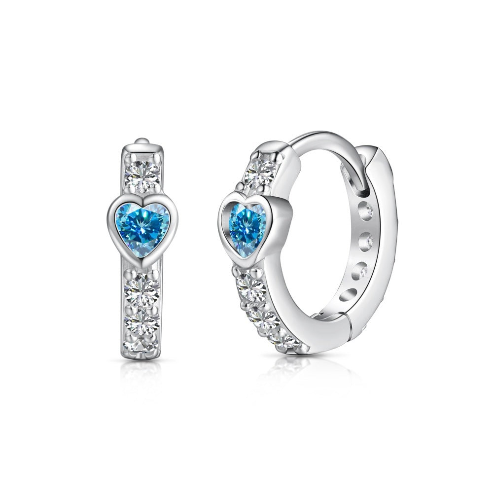 925 Sterling Silver Heart Hoop Earrings
