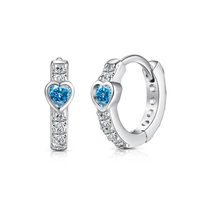 925 Sterling Silver Heart Hoop Earrings