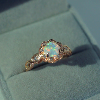 Multi Fire Opal Ring in Sterling Silver | Vibrant Multicolor Opal Statement Ring | October Birthstone Gift for Her