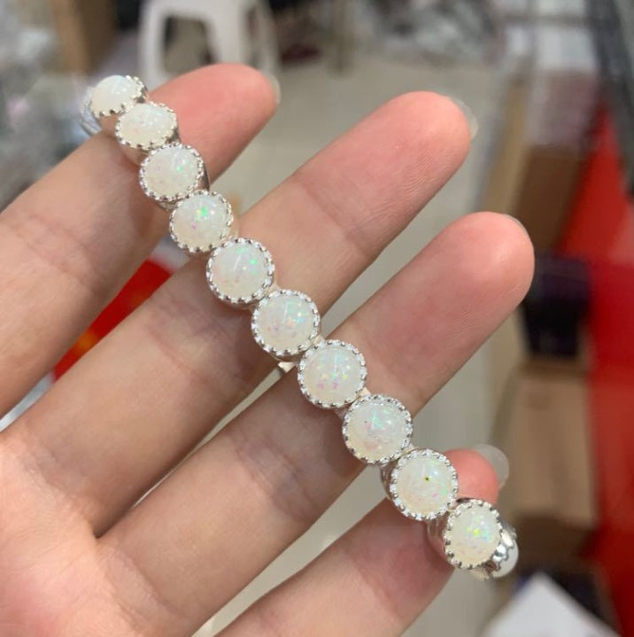 White Opal Tennis Bracelet