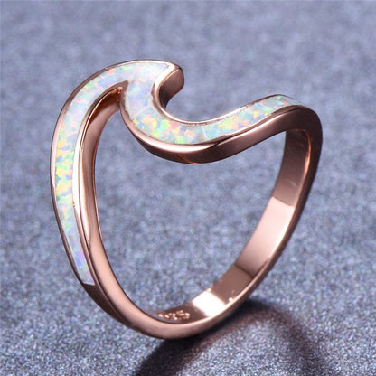 Rose Gold Exquisite Opal Ring | Elegant Rose Gold Opal Gemstone Ring | October Birthstone Gift for Her