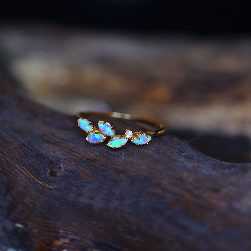 Marquise Opal Necklace and Ring Set in 925 Sterling Silver | Matching Opal Jewelry Set | October Birthstone Gift for Her