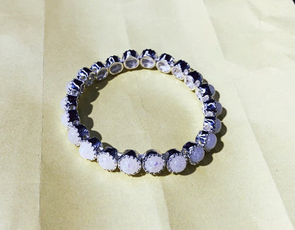White Opal Tennis Bracelet