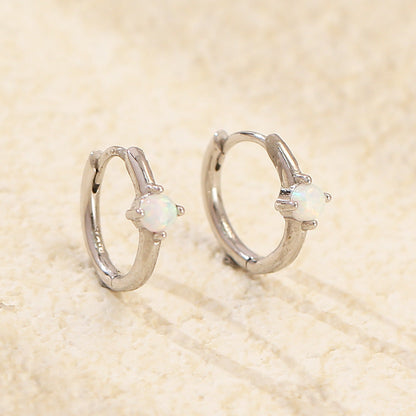 S925 Silver Ins Cold Style Opal Inlaid Earring