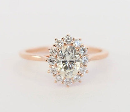 Oval Opal Halo Ring in 925 Sterling Silver | Bridal and Anniversary Opal Ring Gift for Her