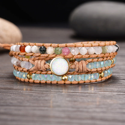 Handwoven Opal Wrap Bracelet
