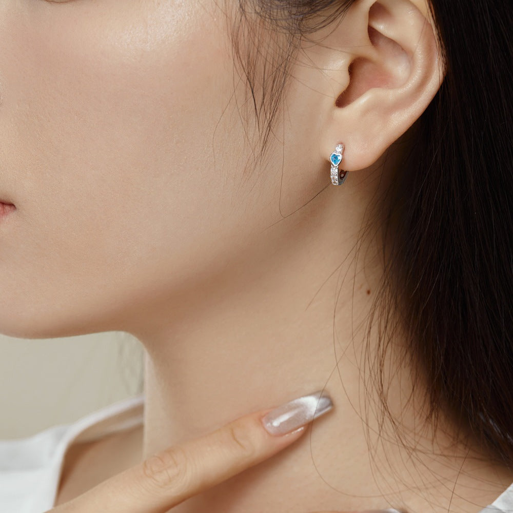 925 Sterling Silver Heart Hoop Earrings