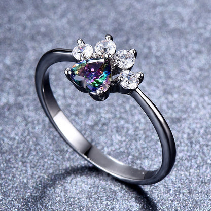Heart Shaped Opal Ring in 925 Sterling Silver | Bridal and Valentine Gift for Her
