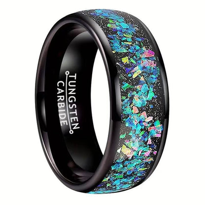 Starry Sky Opal Inlaid Ring | Celestial Night Sky Opal Ring | October Birthstone Gift for Her