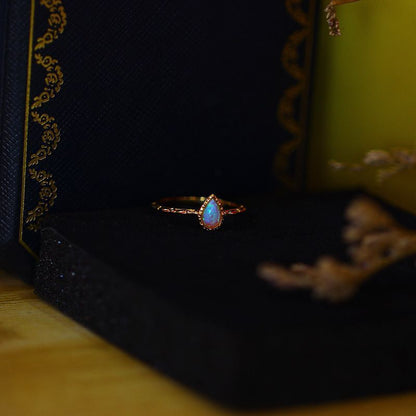 Vintage Opal Ring in Sterling Silver | Antique Style Opal Gemstone Ring | October Birthstone Gift for Her