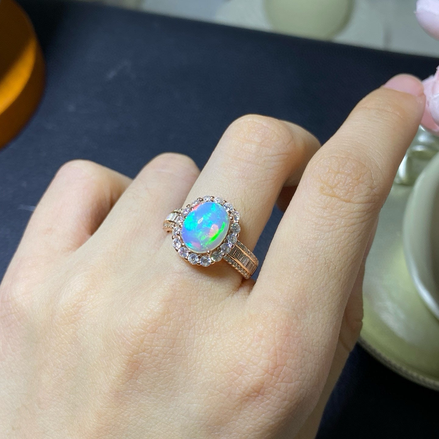 Pure Natural Opal Handmade Ring | Artisan Crafted Opal Gemstone Ring | October Birthstone Gift for Her