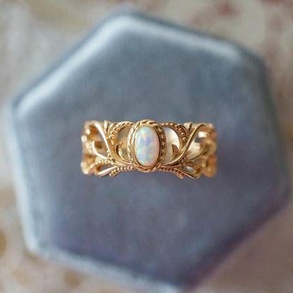 Fashionable Multi Fire Opal Ring | Trendy Colorful Opal Gemstone Ring | October Birthstone Gift for Her