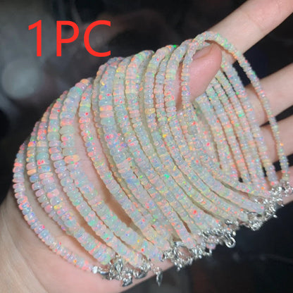 925 Silver Inlaid Natural Opal Faceted Bracelet