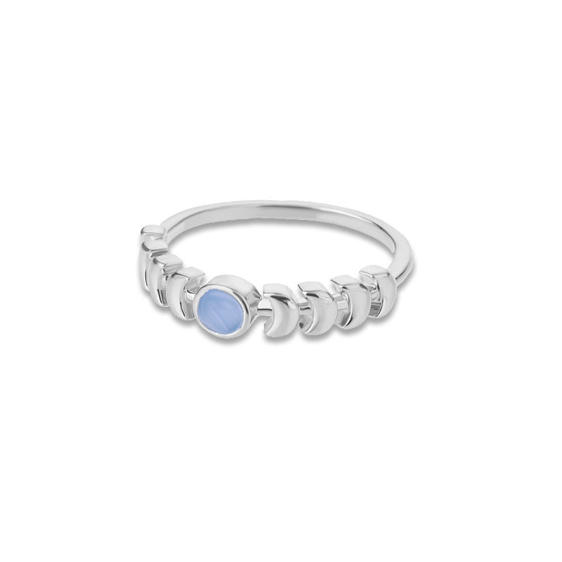 Moon Phase Opal Ring in 925 Sterling Silver | Gold and Silver Opal Bridal Ring | October Birthstone Gift for Her