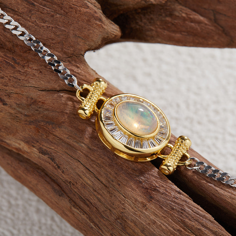 Luxury Natural Opal Bracelet S925 Sterling Silver