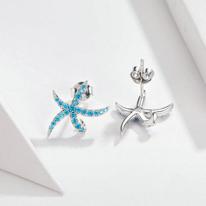 Starfish Stud Earrings 925 Sterling Silver