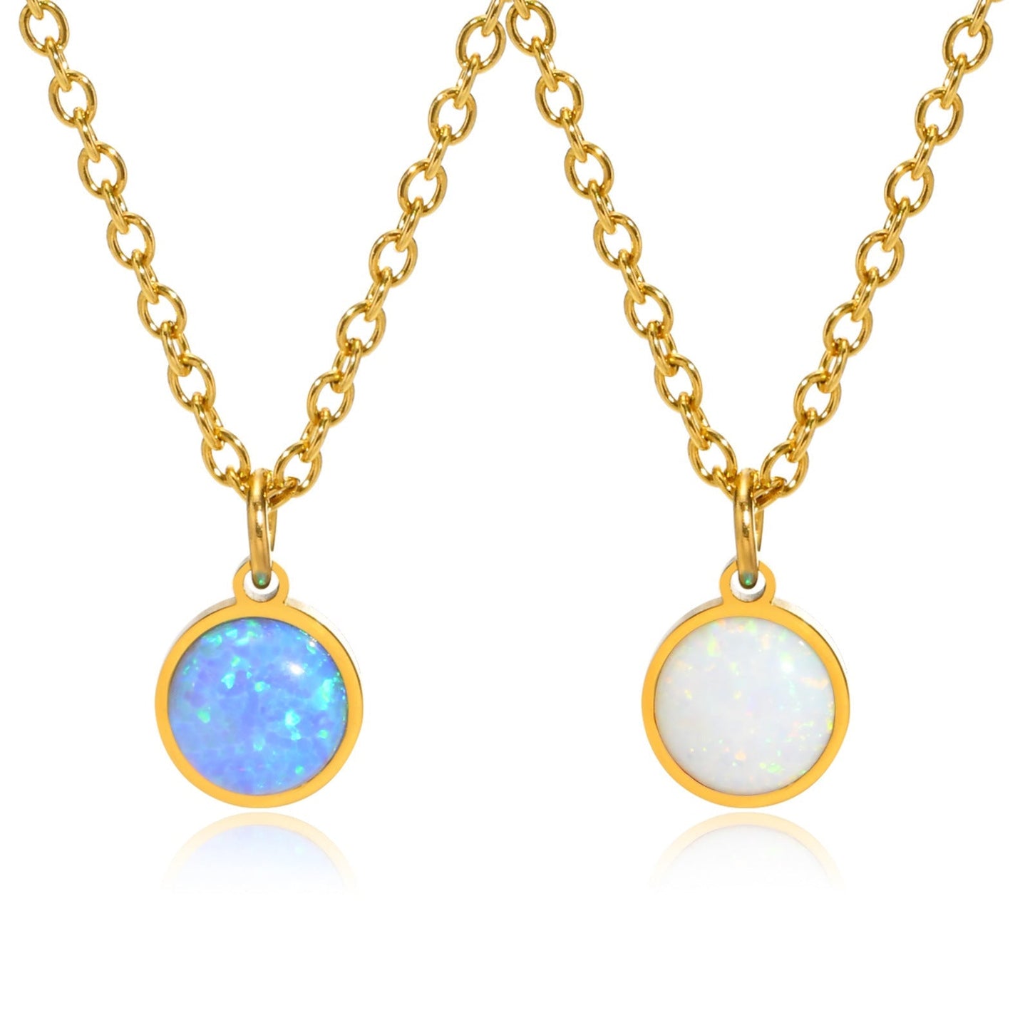 Blue Opal Pendant Necklace 925 Sterling Silver | Elegant Opal Jewelry Gift for Women