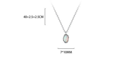 Oval Opal Pendant Necklace