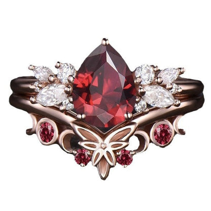 Butterfly Ruby Ring | Vintage Red Gemstone Ring | July Birthstone Gift for Her