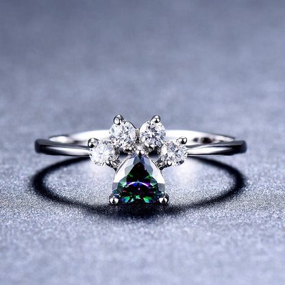 Heart Shaped Opal Ring in 925 Sterling Silver | Bridal and Valentine Gift for Her