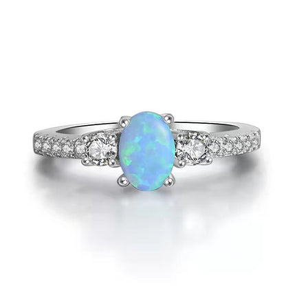 Water Drop Natural Opal Ring in 925 Sterling Silver | October Birthstone Anniversary Gift for Her