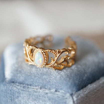 Fashionable Multi Fire Opal Ring | Trendy Colorful Opal Gemstone Ring | October Birthstone Gift for Her