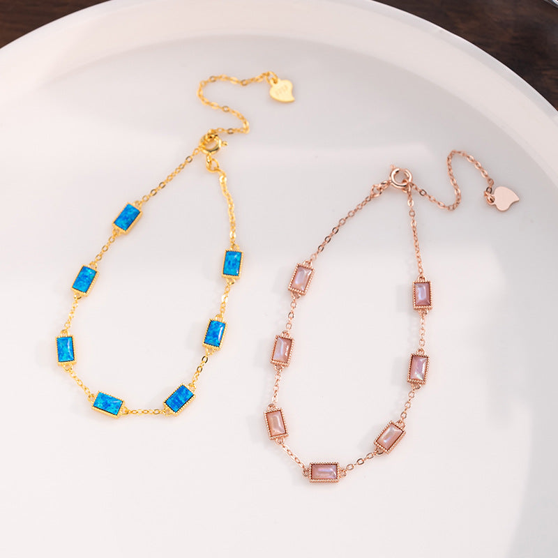 Small Sugar Cube Opal Bracelet