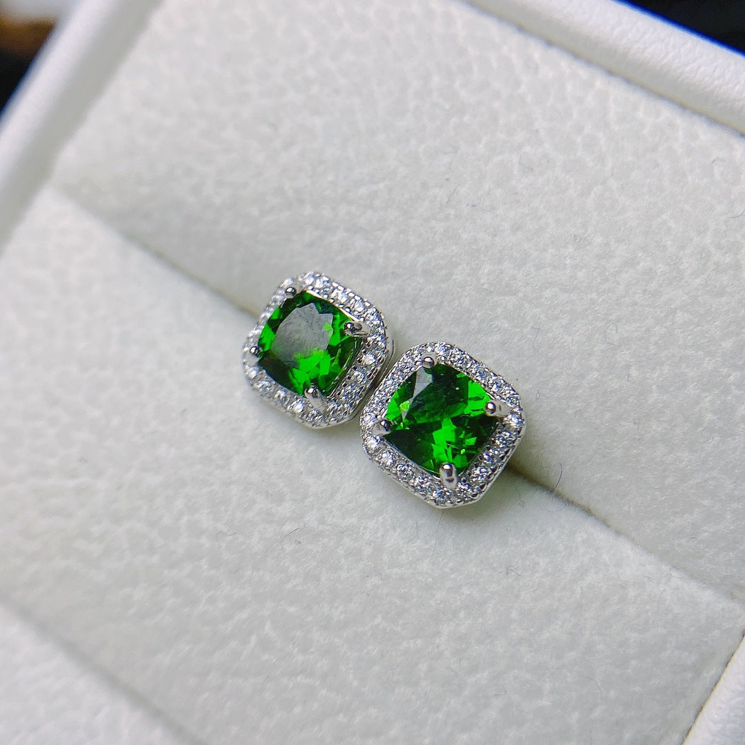 Natural Stud Earrings in S925 Sterling Silver