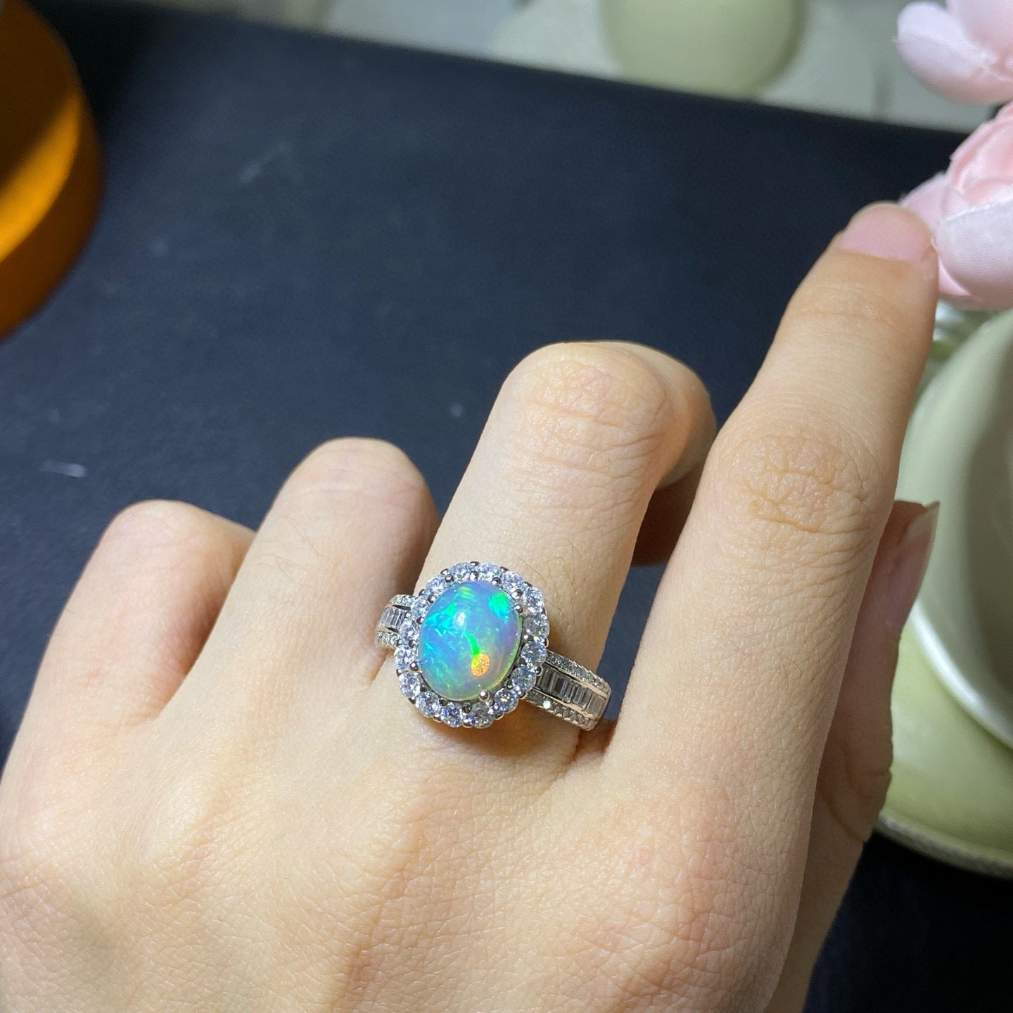 Pure Natural Opal Handmade Ring | Artisan Crafted Opal Gemstone Ring | October Birthstone Gift for Her