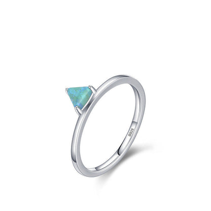 Opal and Morganite Ring in Sterling Silver | Designer Opal Morganite Gemstone Ring | October Birthstone Gift for Her