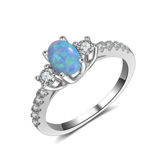 Bow Opal Ring in 925 Sterling Silver | Natural Opal Bridal Ring for Women | October Birthstone Gift for Her