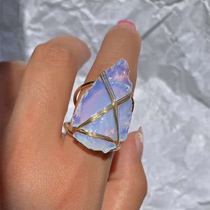 Arrow Shape Opal Ring | Directional Arrow Opal Gemstone Ring | October Birthstone Gift for Her