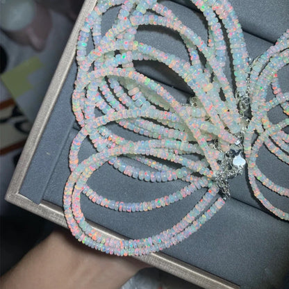 925 Silver Inlaid Natural Opal Faceted Bracelet