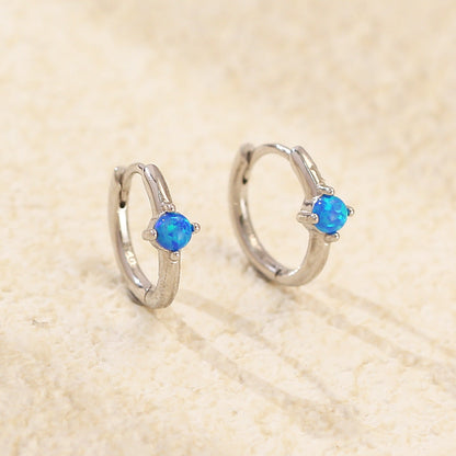 S925 Silver Ins Cold Style Opal Inlaid Earring