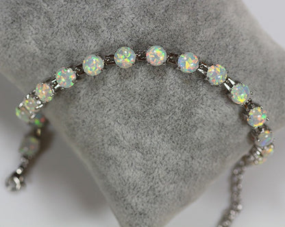 Natural White Opal Oval Bracelet