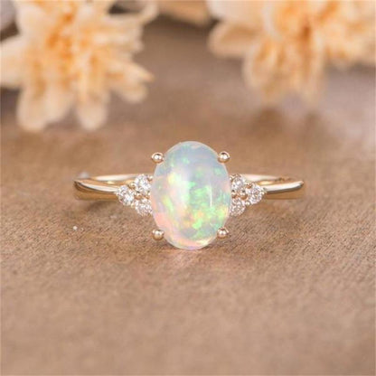 Inlaid Multi Fire Opal Ring in Sterling Silver | Colorful Fire Opal Statement Ring | October Birthstone Gift for Her