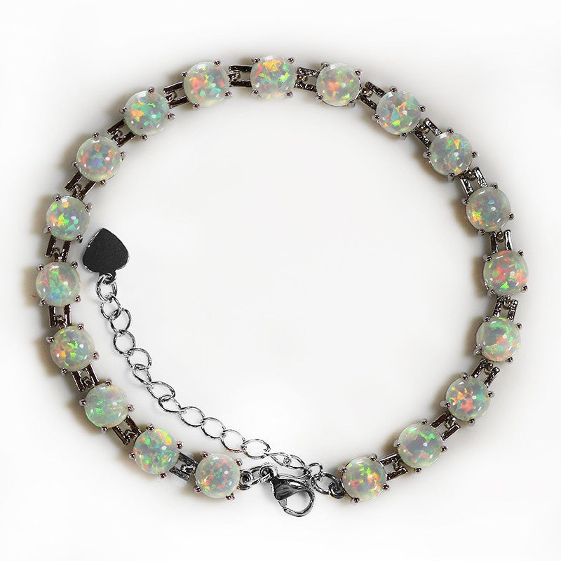 Natural White Opal Oval Bracelet