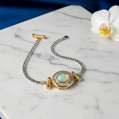 Luxury Natural Opal Bracelet S925 Sterling Silver