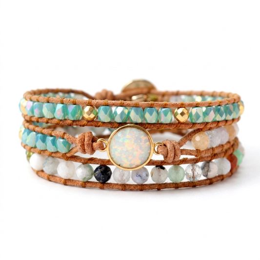 Handwoven Opal Wrap Bracelet